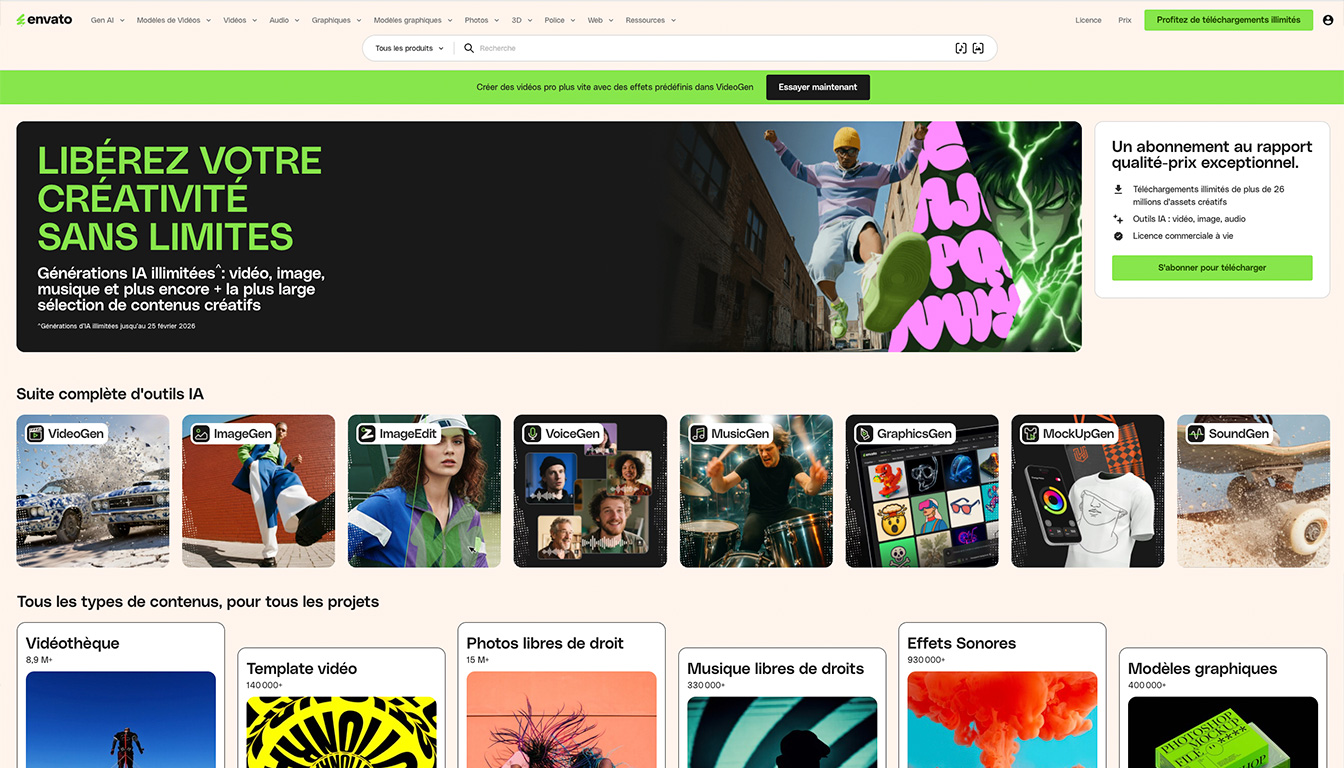 Envato : avis sur la marketplace de ressources créatives leader (ThemeForest, Elements, AI, etc.)